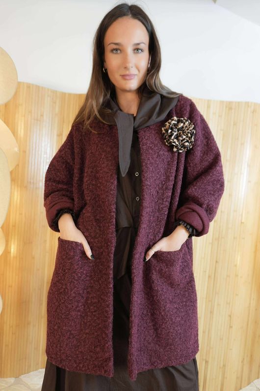 Norbury Corsage Relaxed Jacket Burgundy /19=